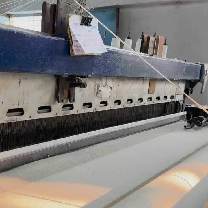 A Vamatex rapier loom weaving at the Weaving Unit