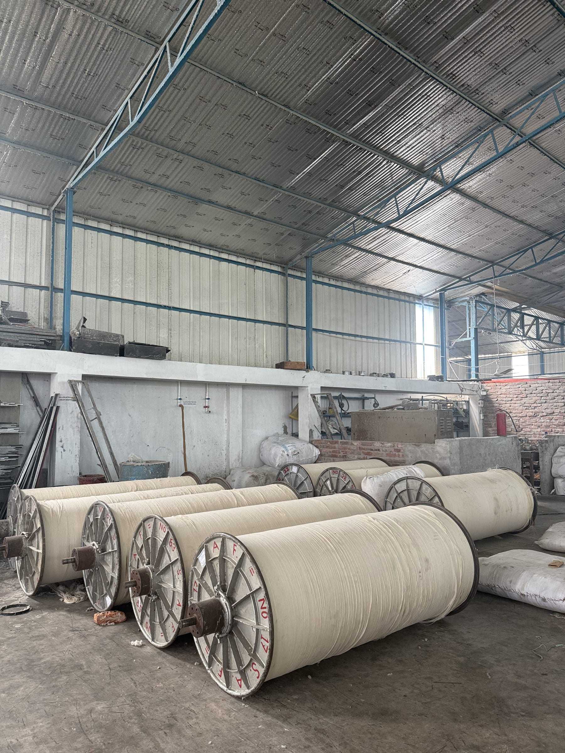 Rolls of Greige Fabric at the Weaving Unit