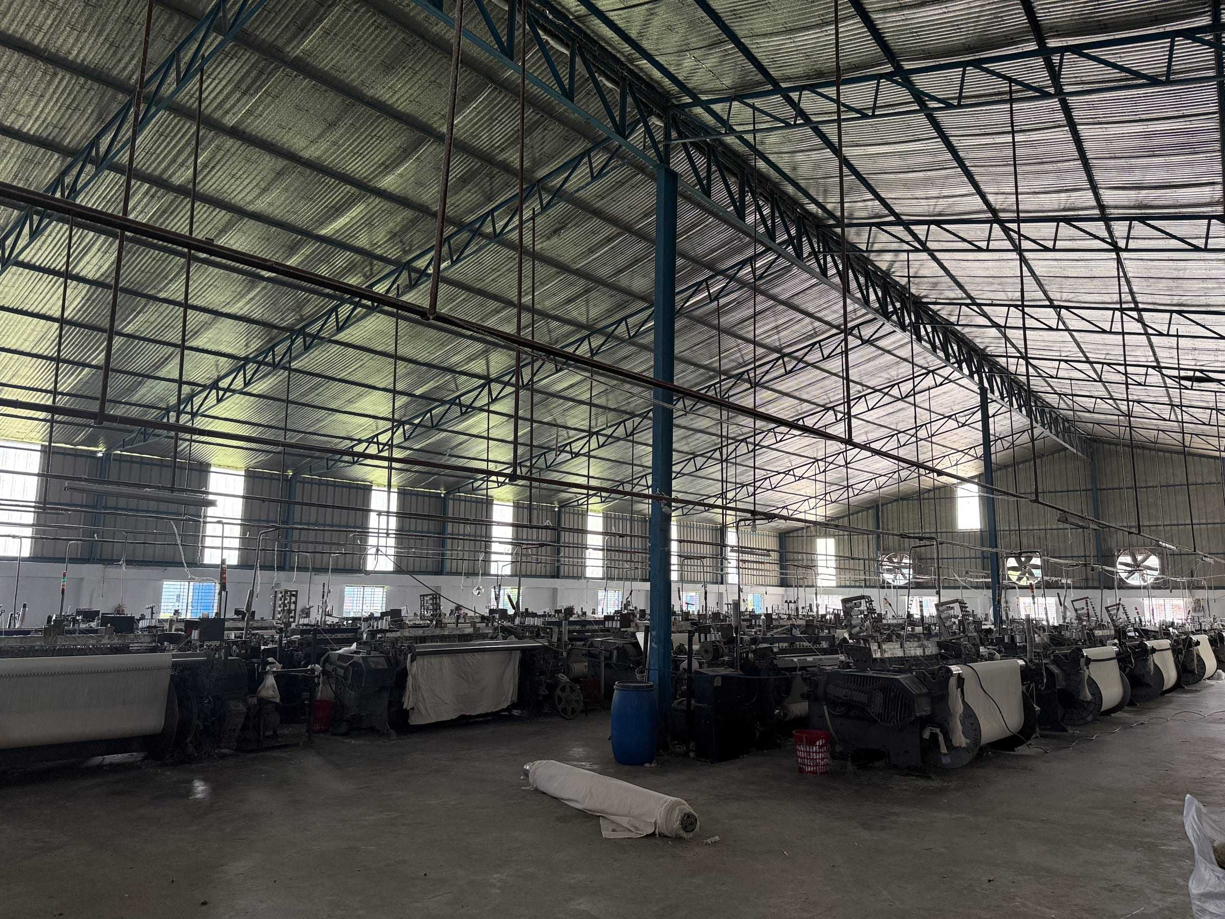 The weaving shed at the Weaving Unit, Hossen Bazar